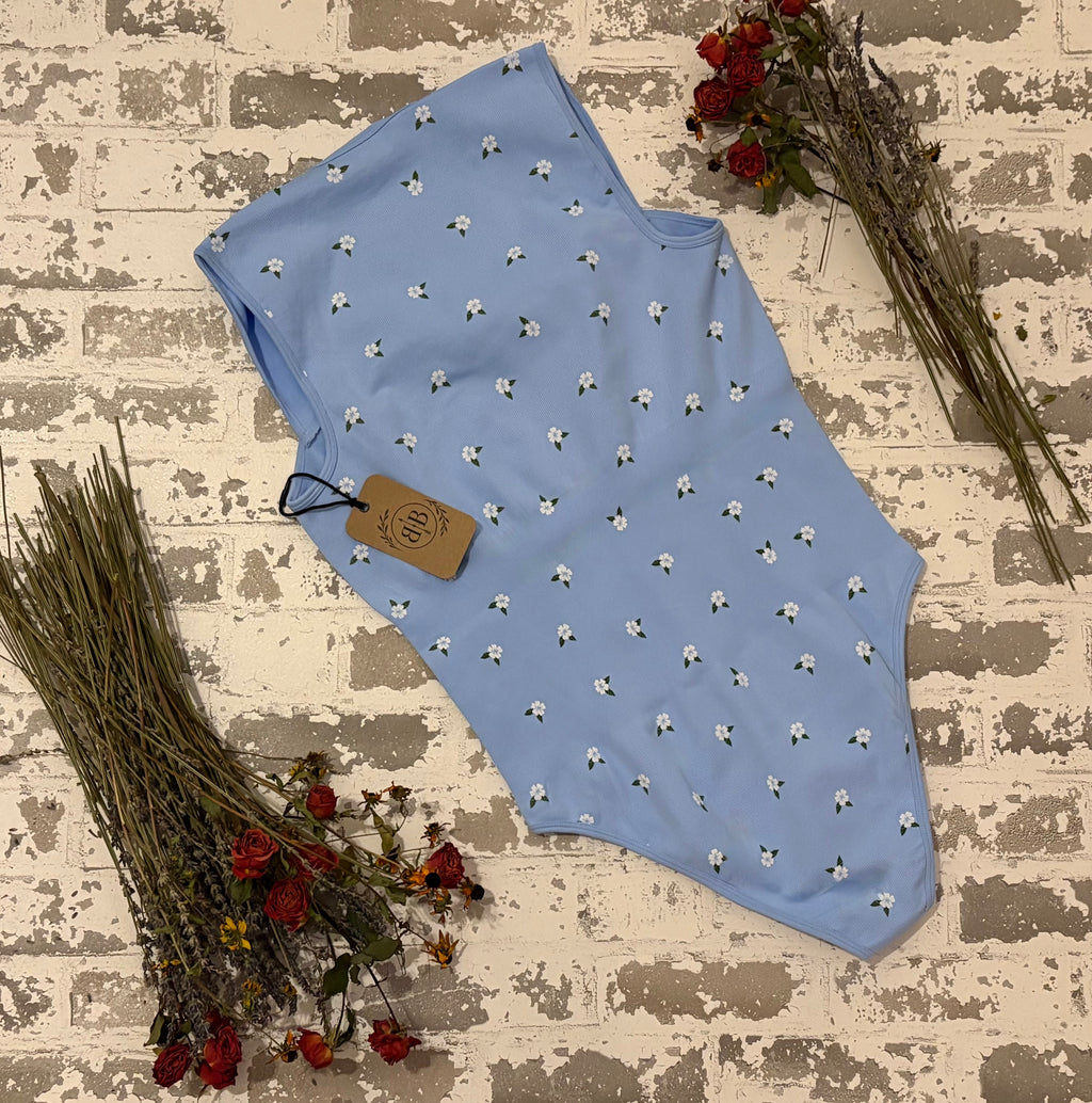 Powder Blue Mini Floral Bodysuit