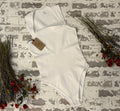 White Ribbed Square-Neck Bodysuit