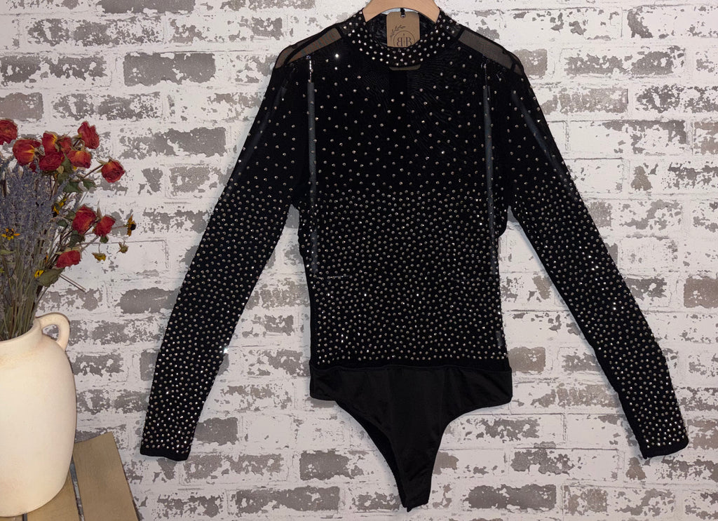 Ban Jul Rhinestone Mesh Bodysuit | Preloved